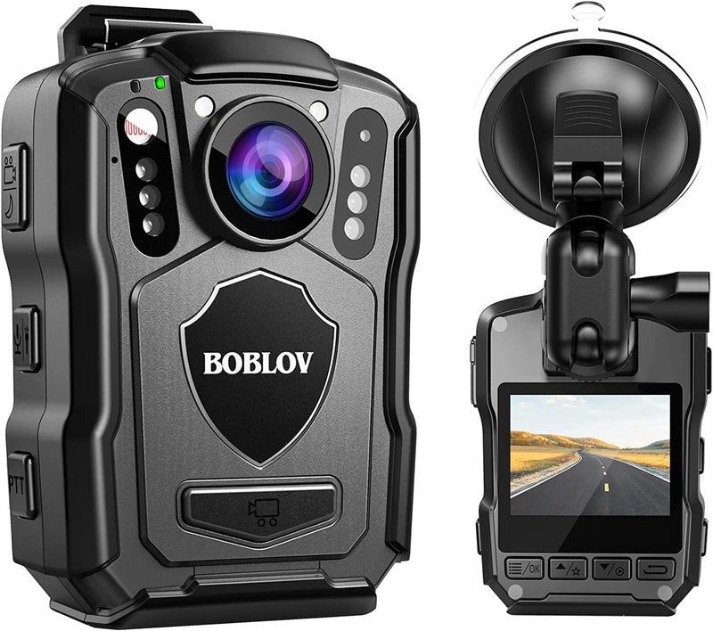 BOBLOV M5 Body Mounted Camera, 2K 128GB Camcorder, 4200mAh Battery for 12 Hours Video Record, IP67 Body Mounted Camera for Law Enforcement, Delivery (128GB NO GPS Version) - Image 1